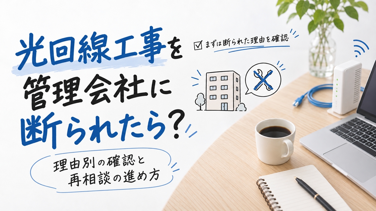 光回線工事を管理会社に断られたら？理由別の確認と再相談の進め方