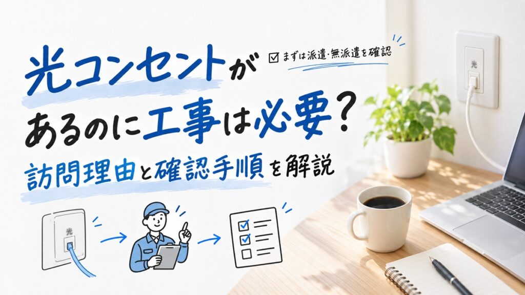 光コンセントがあるのに工事は必要？訪問理由と確認手順を解説
