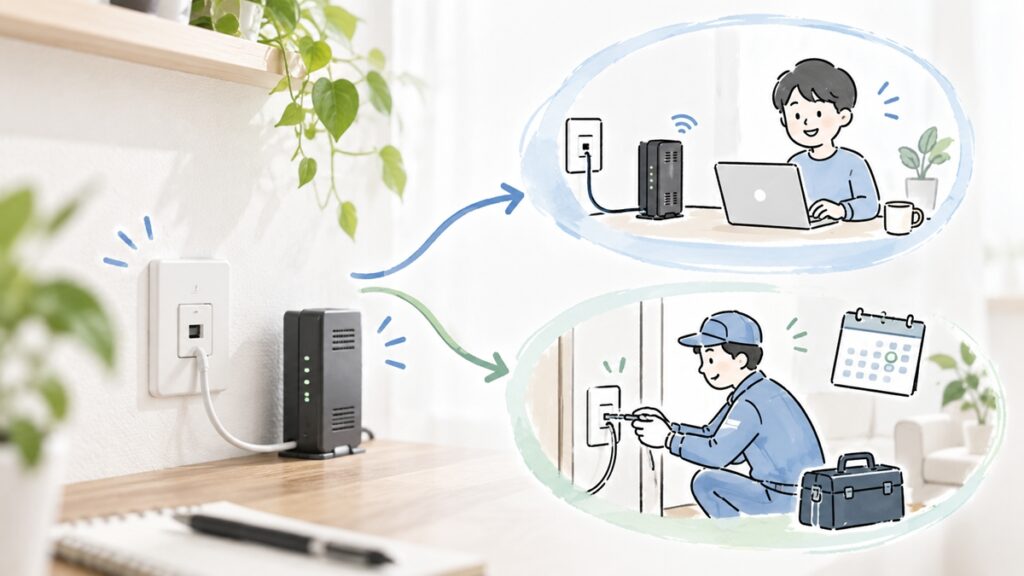 光コンセントがあっても、訪問工事が必要な場合がある