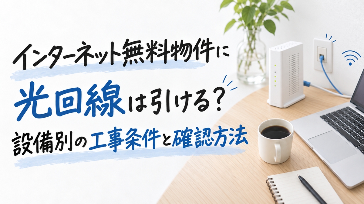 インターネット無料物件に光回線は引ける？設備別の工事条件と確認方法