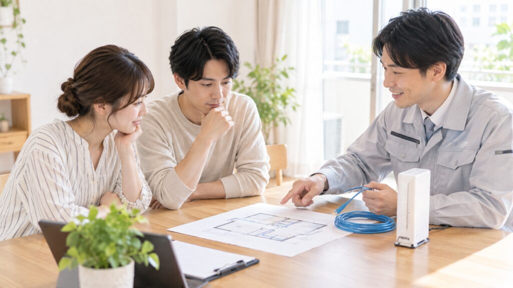 管理会社の承諾と、事業者の工事内容を照合する
