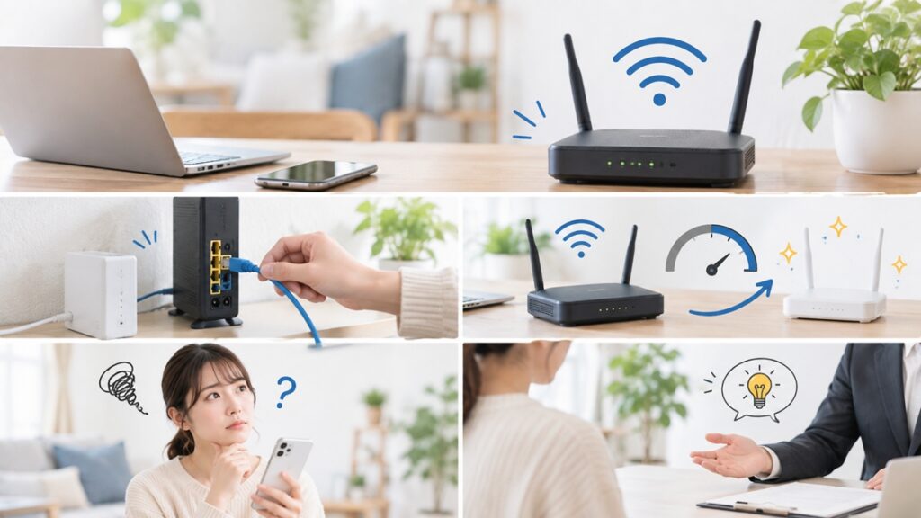 自分のルーターをつなぐ手順