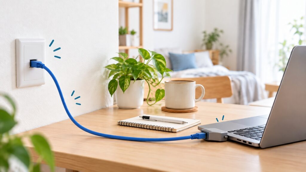 インターネット無料物件で有線LANは使える？