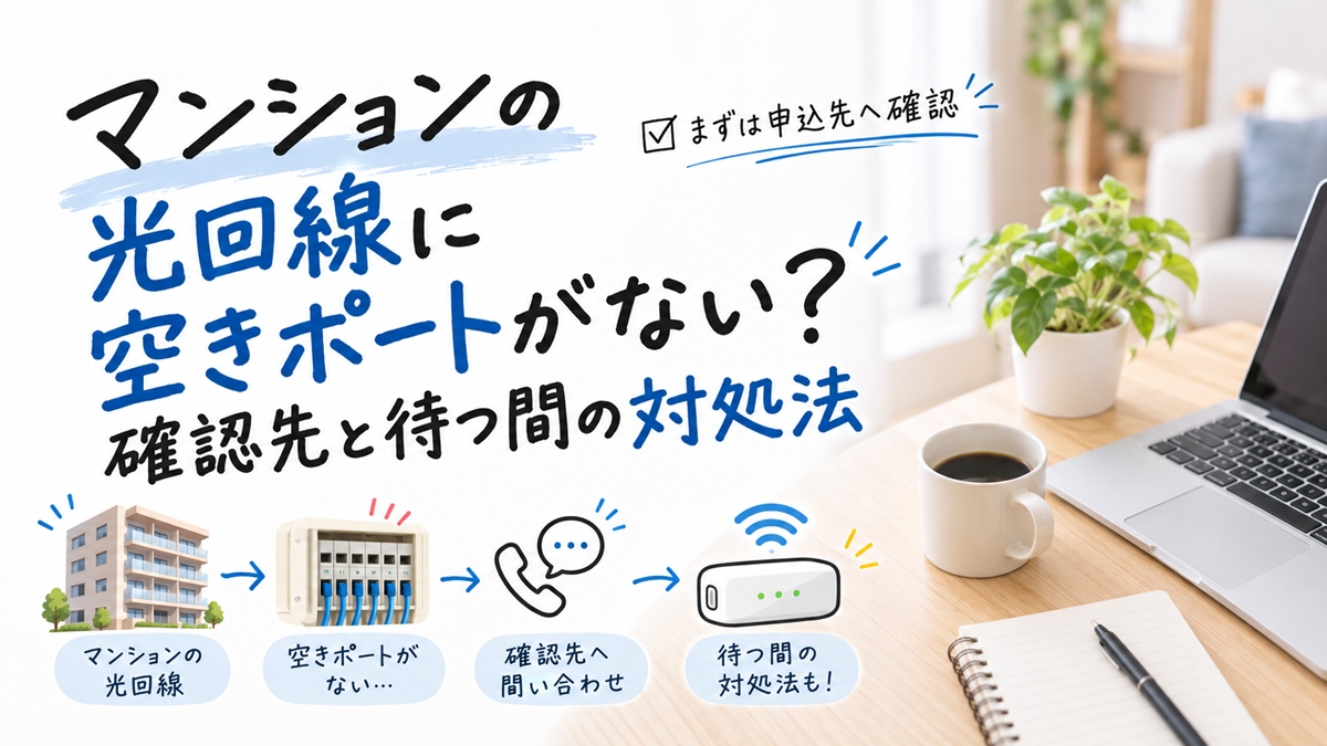 マンションの光回線に空きポートがない？確認先と待つ間の対処法