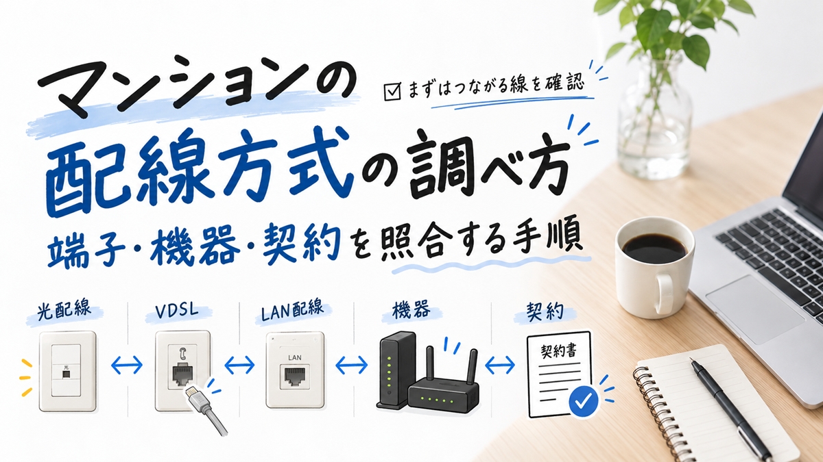 マンションの配線方式の調べ方｜端子・機器・契約を照合する手順
