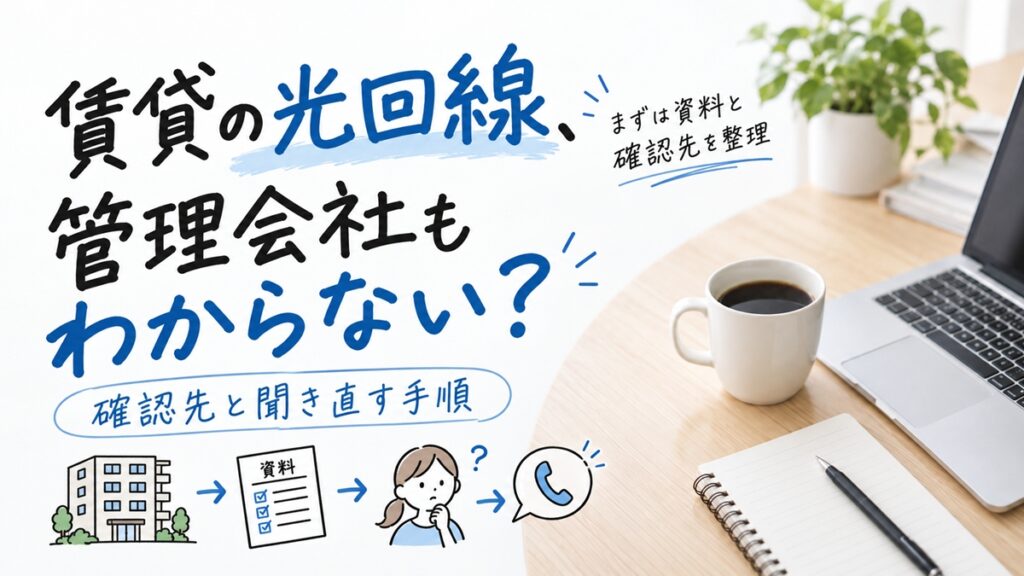 賃貸の光回線、管理会社もわからない？確認先と聞き直す手順