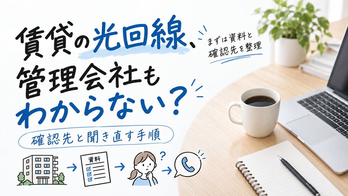 賃貸の光回線、管理会社もわからない？確認先と聞き直す手順