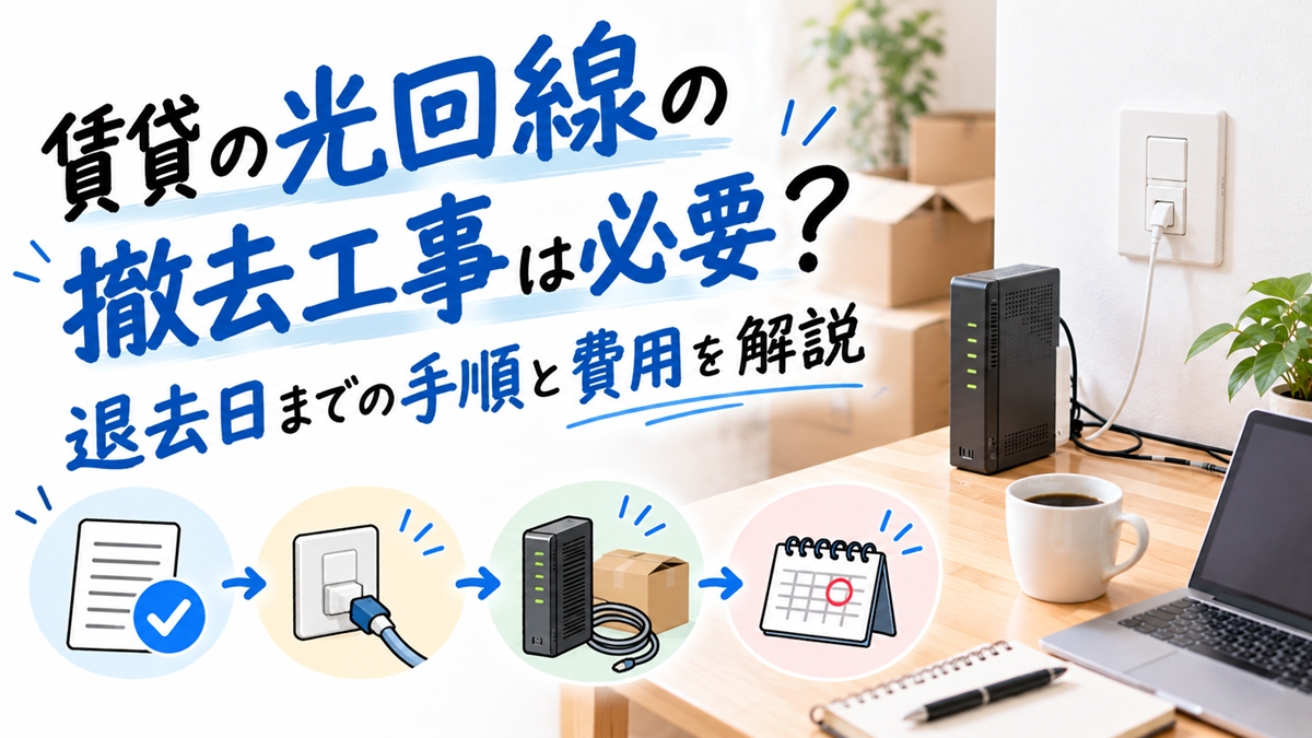 賃貸の光回線の撤去工事は必要？退去日までの手順と費用を解説
