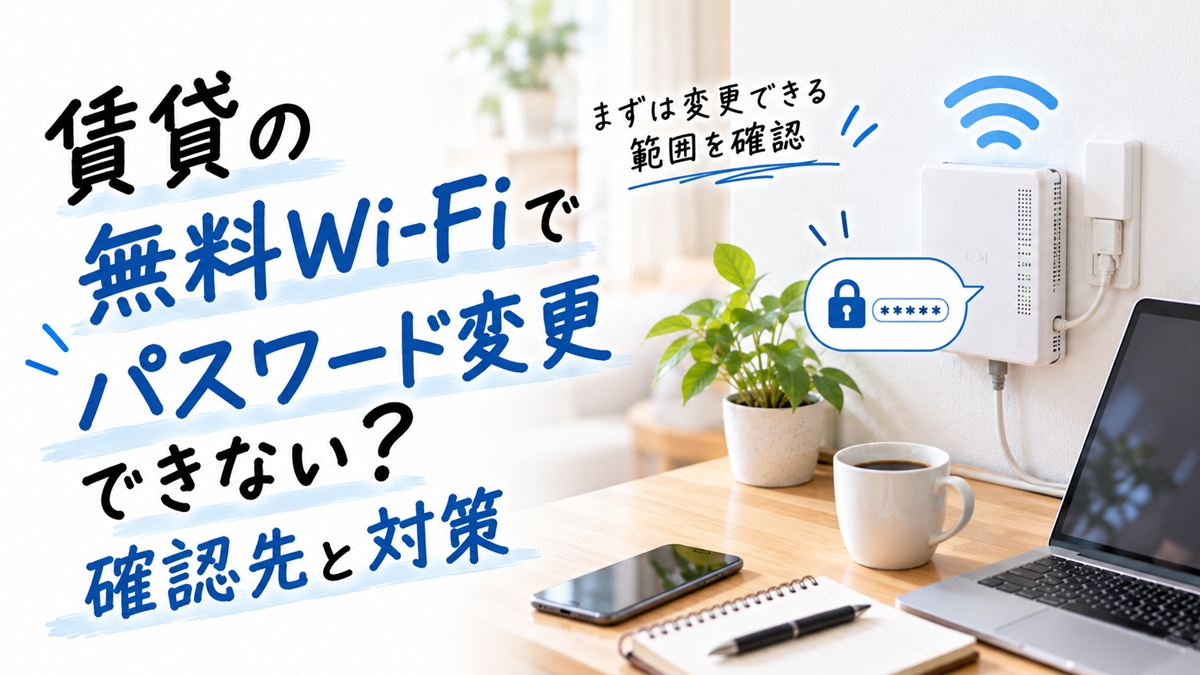 賃貸の無料Wi-Fiでパスワード変更できない？確認先と対策