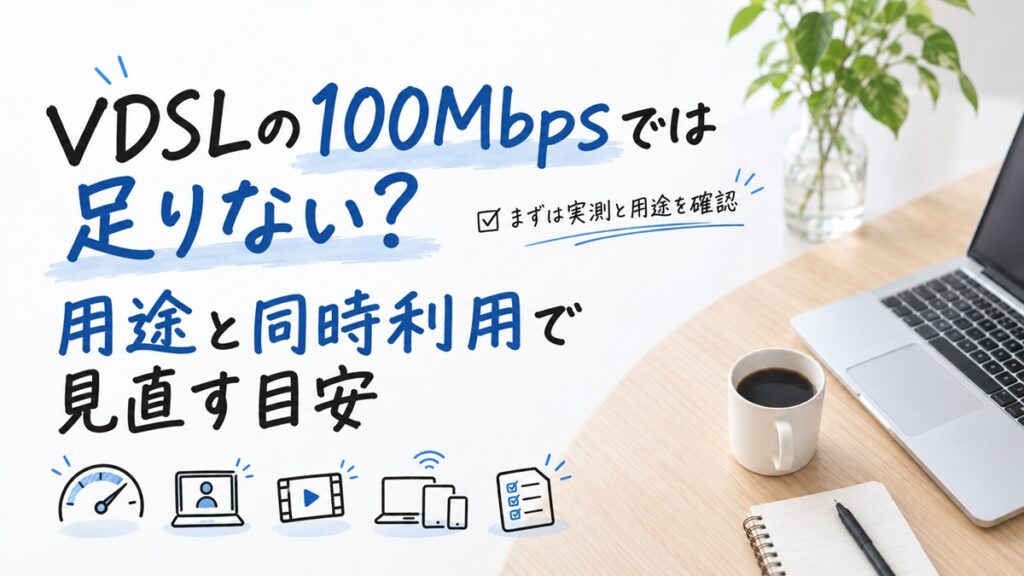 VDSLの100Mbpsでは足りない？用途と同時利用で見直す目安