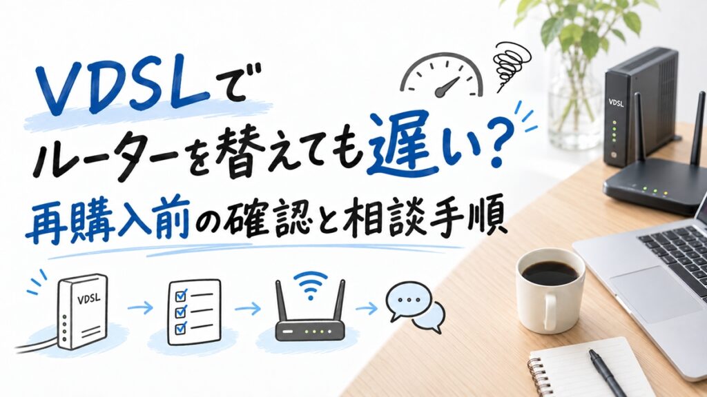 VDSLでルーターを替えても遅い？再購入前の確認と相談手順