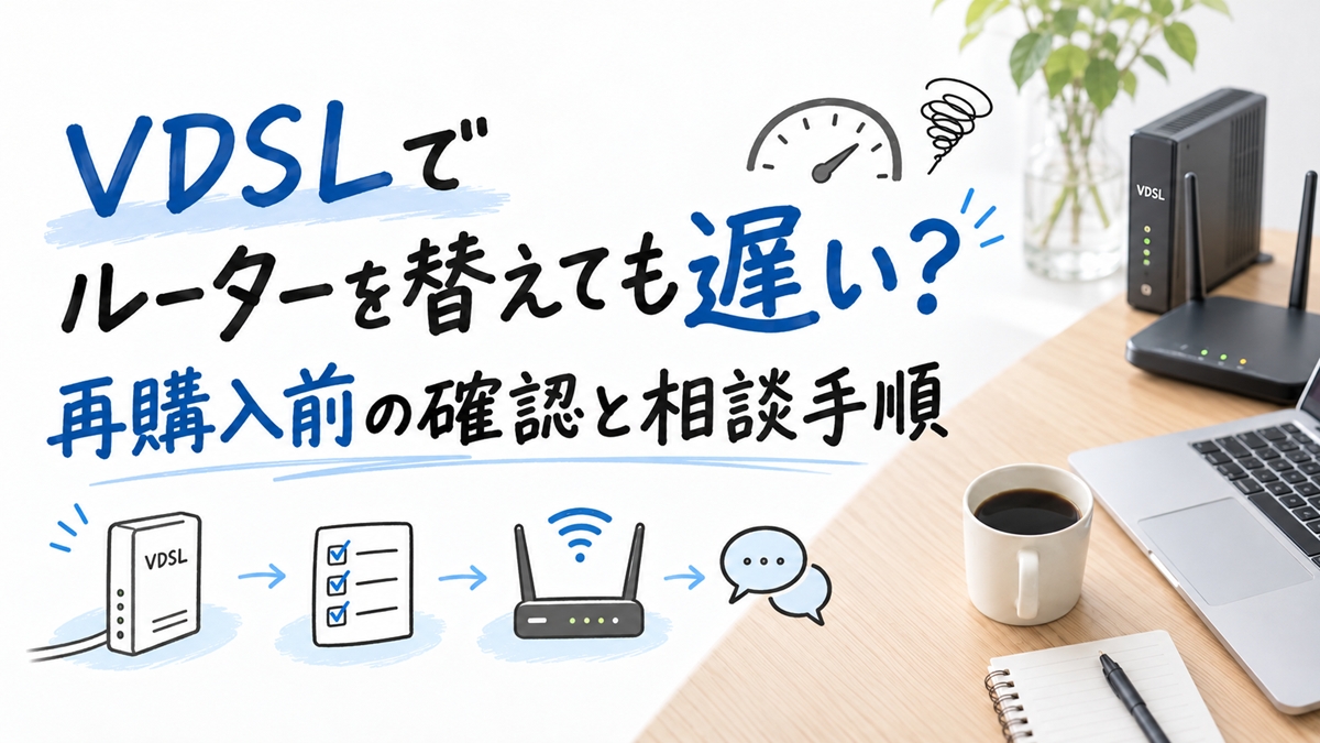 VDSLでルーターを替えても遅い？再購入前の確認と相談手順